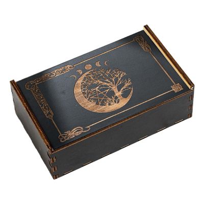 Large Wooden Tarot Card Storage Box, 5.91 x 3.54 x 1.97 in