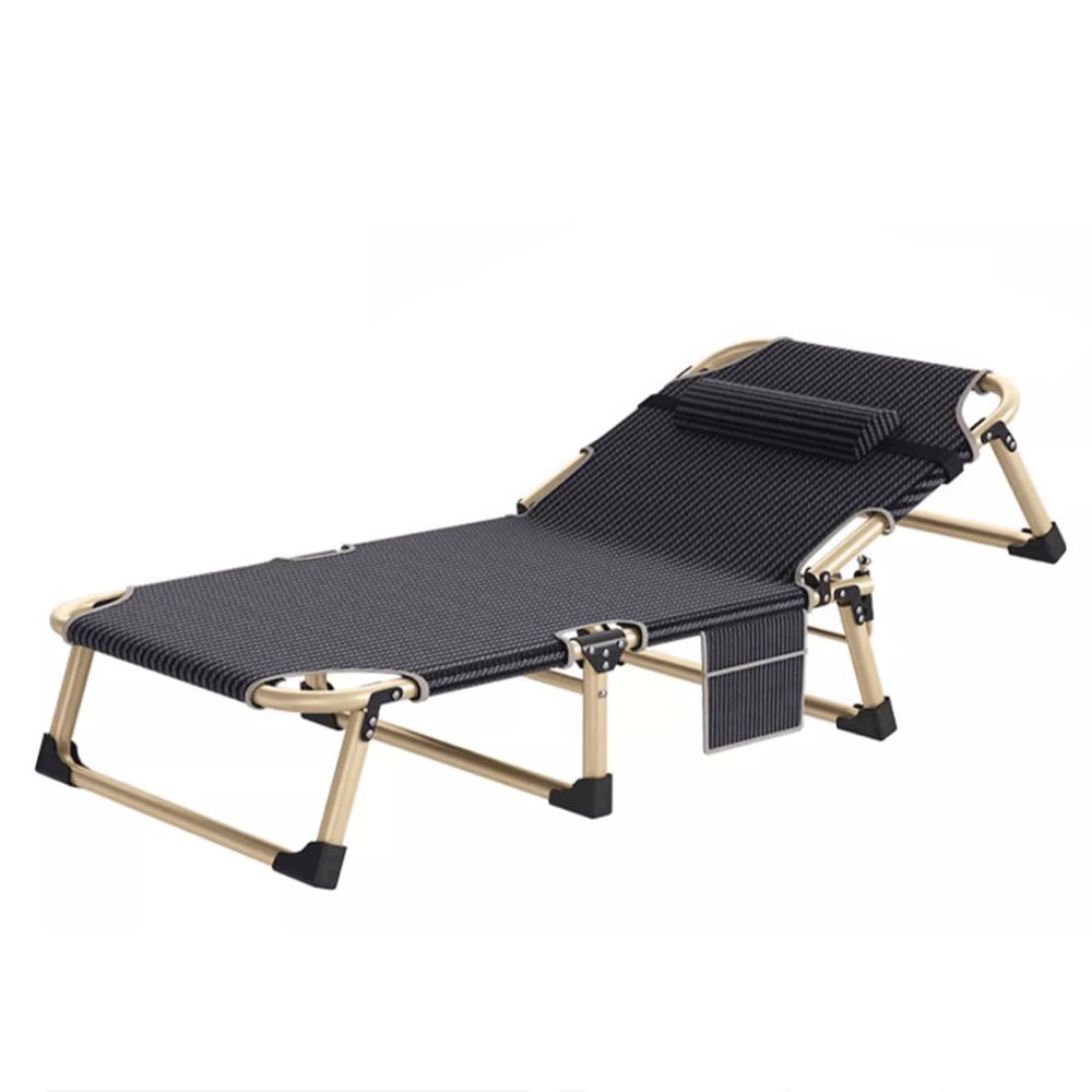 SUREK Portable Folding Camping Cot with Pillow, Adjustable Height, 70 cm Wide