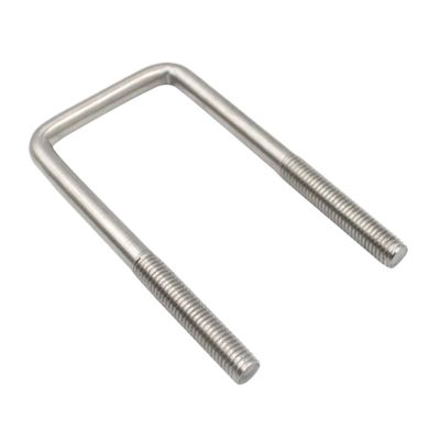CLENEA 1-Piece M6/M8 201 Stainless Steel Square U-Bolt, M8 x 25 x 100 mm