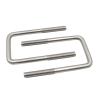 CLENEA 1-Piece M6/M8 201 Stainless Steel Square U-Bolt, M8 x 25 x 100 mm view 2