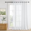 PONY DANCE Extra-Wide Semi-Sheer Linen-Look Curtain view 1