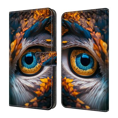 GLANDOTU Phone Case for Samsung Galaxy S21 5G, PU Leather Folio Case with Magnetic Closure, Dustproof, Card Slots, Foldable Stand, Blue Eyes