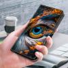 GLANDOTU Phone Case for Samsung Galaxy S21 5G, PU Leather Folio Case with Magnetic Closure, Dustproof, Card Slots, Foldable Stand, Blue Eyes view 3