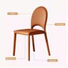 Set of 1 Mid-Century Kitchen Dining Chair, Upholstered Leather with Metal Legs and Leather Cushion for Living Room, Bedroom, or Outdoor Lounge view 3