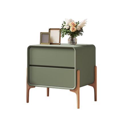 Modern Farmhouse Nightstand Set with Drawer, Green Finish