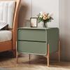 Modern Farmhouse Nightstand Set with Drawer, Green Finish view 2