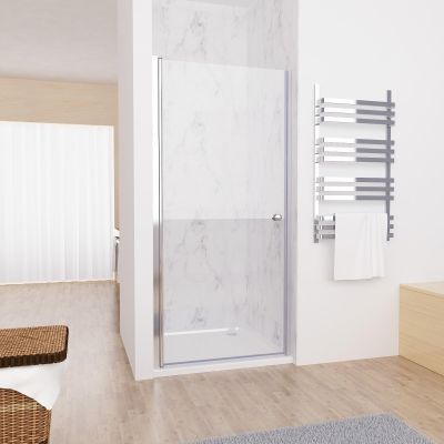 MIQU 100 x 185 cm Niche Shower Door, Frameless Tempered Glass, No Shower Tray