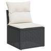 qohoio 11-Piece Outdoor Garden Sofa Set with Cushions, Black Poly Rattan view 3