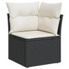 qohoio 11-Piece Outdoor Garden Sofa Set with Cushions, Black Poly Rattan view 4