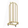 SPXTOM Iron Hanger Storage Rack with 4 Casters, Double-Sided, Gold, 30 x 35 x 130 cm view 1
