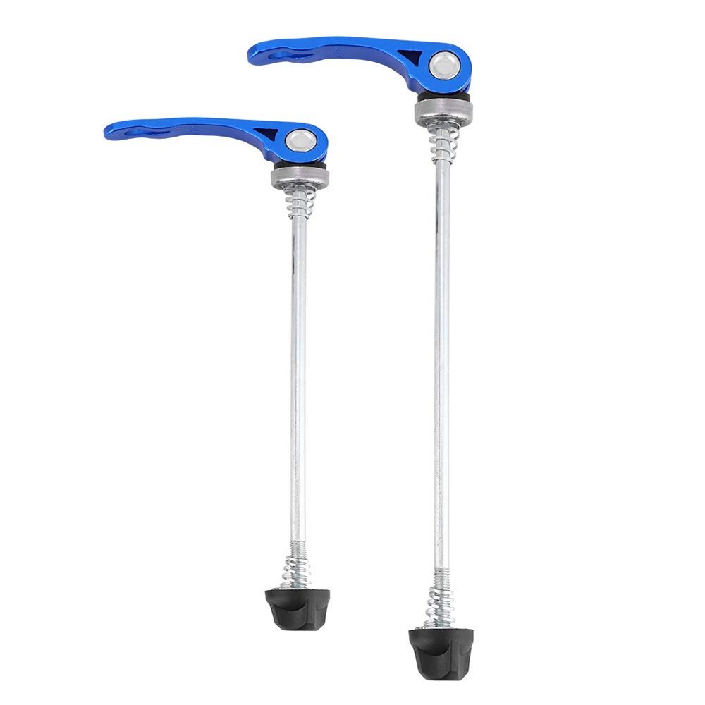 Baxnore 1 Pair Bicycle Quick-Release Skewers, Aluminum Alloy Front and Rear Axle Set, Blue