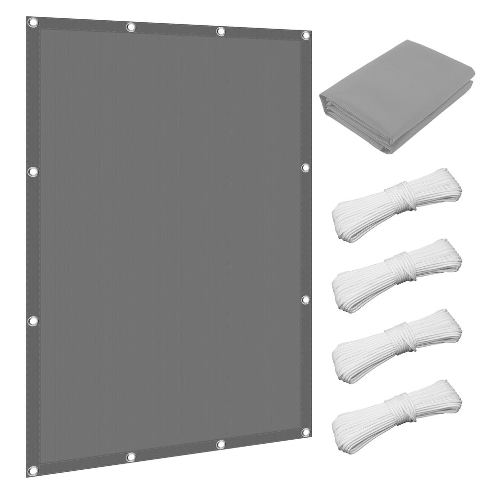 Balcony Shade Sail 180 x 220 cm, 98% UV Protection, Light Gray