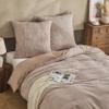 Simple&Opulence Cotton Bedding Set 155x220 cm, Vintage Geometric Pattern, Soft Breathable Duvet Cover with Zipper and 80x80 cm Pillowcase, Khaki view 2