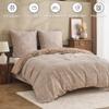 Simple&Opulence Cotton Bedding Set 155x220 cm, Vintage Geometric Pattern, Soft Breathable Duvet Cover with Zipper and 80x80 cm Pillowcase, Khaki view 3