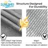 Shade Sail with Grommets, 130 x 425 cm, 95% UV Protection, Light Gray view 3