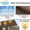 Shade Sail with Grommets, 130 x 425 cm, 95% UV Protection, Light Gray view 4