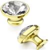 FURNIWARE 10-Pack Crystal Cabinet Knobs, Gold, 34.2 mm Diamond Drawer Knobs view 1