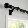 Single-Track Wall-Mounted Curtain Track, Aluminum, Black, 2.9 m view 1