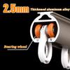 Single-Track Wall-Mounted Curtain Track, Aluminum, Black, 2.9 m view 2