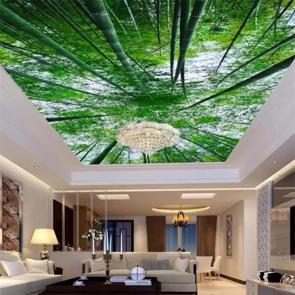 JCSMKFQ Self-Adhesive 3D Bamboo Forest Wall Mural