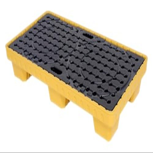 Drum Spill Containment Platform, Yellow and Black Polyethylene Pallet