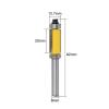 1-Piece 8 mm Shank Flush Trim Router Bit with Top and Bottom Bearings view 2