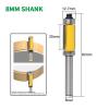 1-Piece 8 mm Shank Flush Trim Router Bit with Top and Bottom Bearings view 3