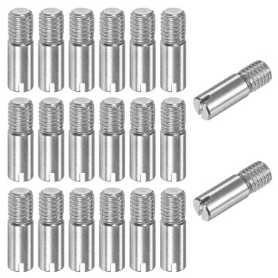 M METERXITY 20-Pack 304 Stainless Steel Threaded Cylindrical Pins, M8 x 25 mm, Slotted