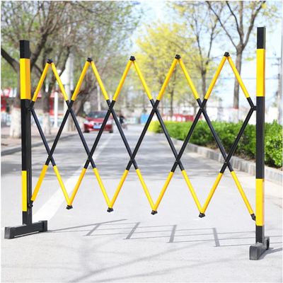 JYHHGDS Retractable Traffic Barrier, Foldable Barricade with Wheels, Extendable Metal Barrier, Red and White, 1.2 x 4 m