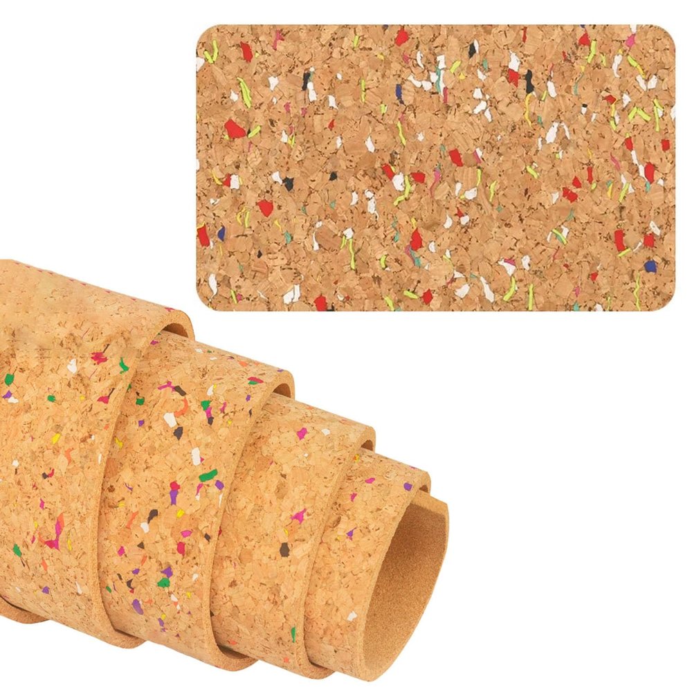 Cork Bulletin Board, 8 mm Self-Adhesive Cork Sheet with 100 Pushpins, Style 1, 122 x 57.4 cm