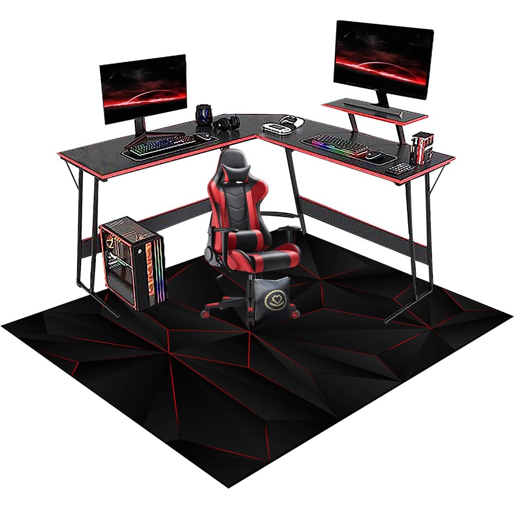 RxiBeFuw Office Chair Mat, Gaming Chair Floor Mat, 110 x 140 cm