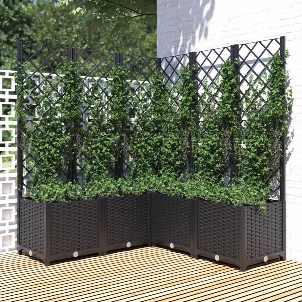 Festnight Planter Box with Trellis 120 x 120 x 136 cm