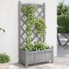 Festnight Wooden Planter Box with Trellis 55 x 29.5 x 110 cm view 1