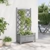 Festnight Wooden Planter Box with Trellis 55 x 29.5 x 110 cm view 3