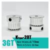 5-Pack 3GT 20-Tooth Timing Pulleys, 6/10 mm Belt Width, 4/5/6/6.35/8 mm Bore, for 3D Printers (6.35 mm, 5 pcs, 6 mm) view 2