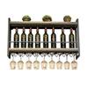 Vintage Wall-Mounted Wine Rack with Glass Holders view 2