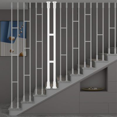 SRNSAEB Metal Stair Railing Post, 73.2 cm, White