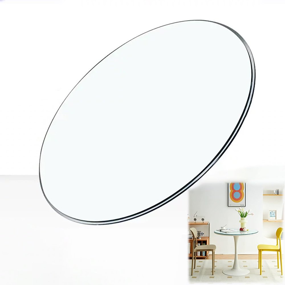 Round Transparent Tempered Glass Tabletop, 40–90 cm, 52 cm