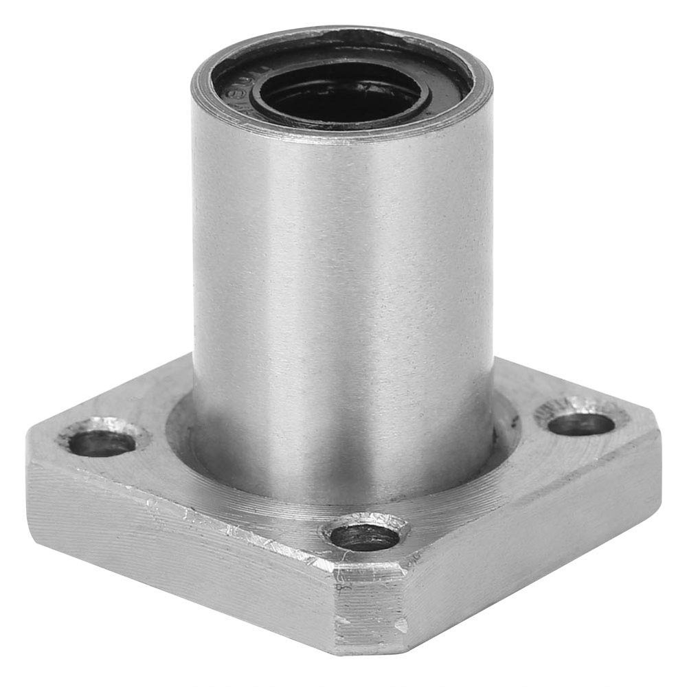 Baxnore LMK8UU Flanged Linear Motion Ball Bearing, Low-Friction Steel Bearing