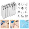 12-Piece 6 mm (1/4 in) Pattern Stamp Set, PU Carbon Steel Tools for Metal and Leather Jewelry view 2