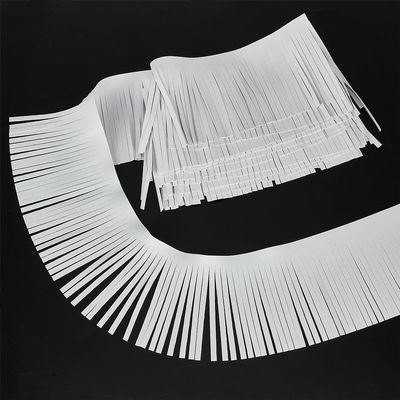 WADORN 3 m Double-Sided PU Leather Fringe Trim, 10 cm, White