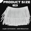 WADORN 3 m Double-Sided PU Leather Fringe Trim, 10 cm, White view 2