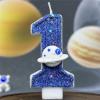 Glittery Space Planet Number Birthday Candle (0–9) view 3
