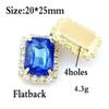 10 Rectangular Flat-Back Glass Rhinestones, White Gold view 3