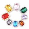 10 Rectangular Flat-Back Glass Rhinestones, White Gold view 4