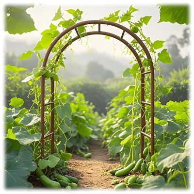 Metal Garden Rose Arch Trellis, Adjustable Steel Frame, Bronze, W2.80 x H2.50 m
