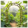 Metal Garden Rose Arch Trellis, Adjustable Steel Frame, Bronze, W2.80 x H2.50 m view 1