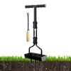 Heavy-Duty Hollow-Tine Lawn Aerator with T-Handle and Collection Tray view 1