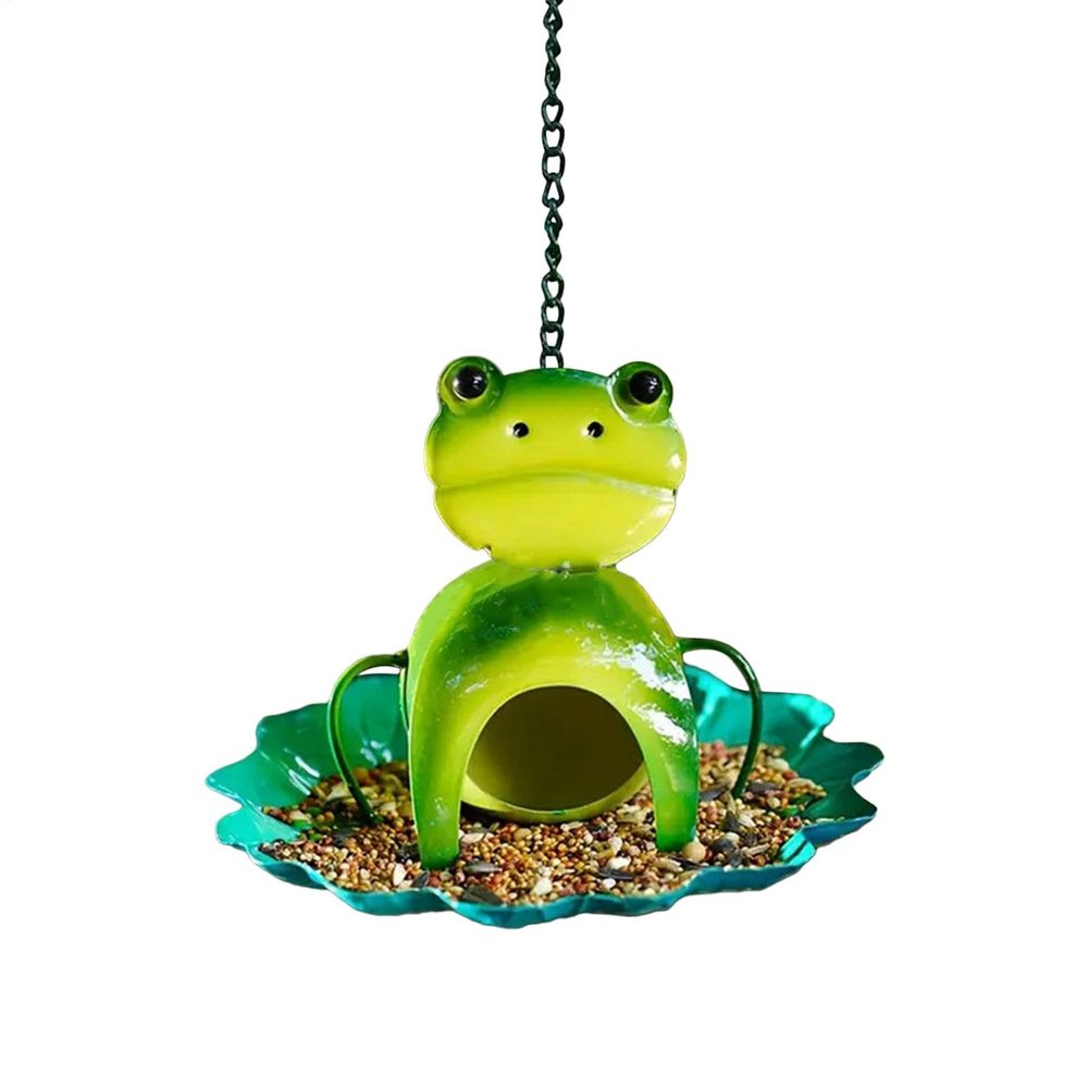 Frog Bird Feeder, Weather-Resistant Metal Feeder