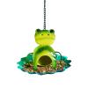Frog Bird Feeder, Weather-Resistant Metal Feeder view 1